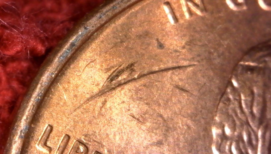 1995-P-Lincoln-Memorial-Cent-Struck-Through-Rim-Burr